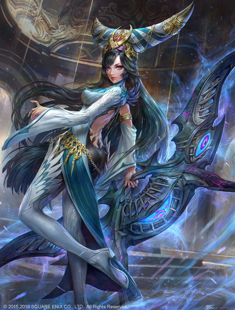 dark hair, gold, drawing, 1080P, chains, fantasy art, weapon, Jeremy Chong, women, long hair