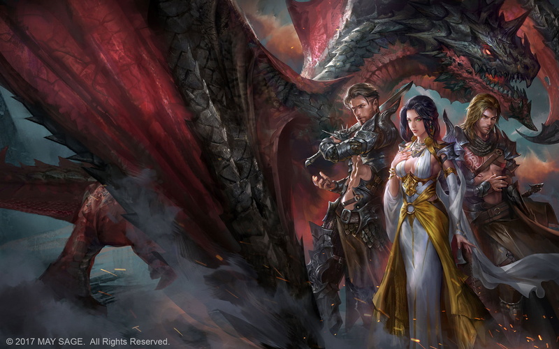 steel, fantasy art, armor, dragon, drawing, men, 1080P, sword, warrior, scales, white clothing, dress, green eyes, women, weapon, Jeremy Chong, sparks