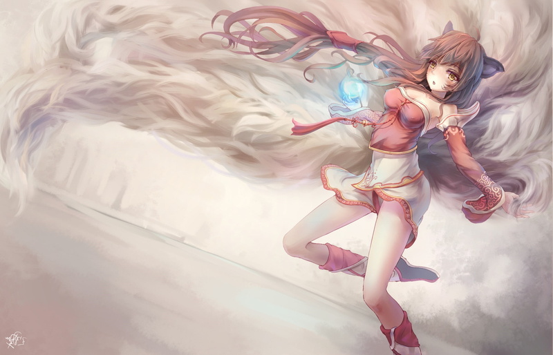 beautiful woman, hairstyle, indoors, long hair, ahri league of legends jay xu animal ears, lifestyles, one person, young adult, beauty, digital composite