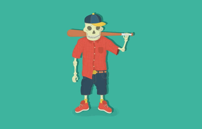green background, bat, sport, sports clothing, childhood, representation, child, minimalism, fun, standing, colored background, holding, men, 720P, costume