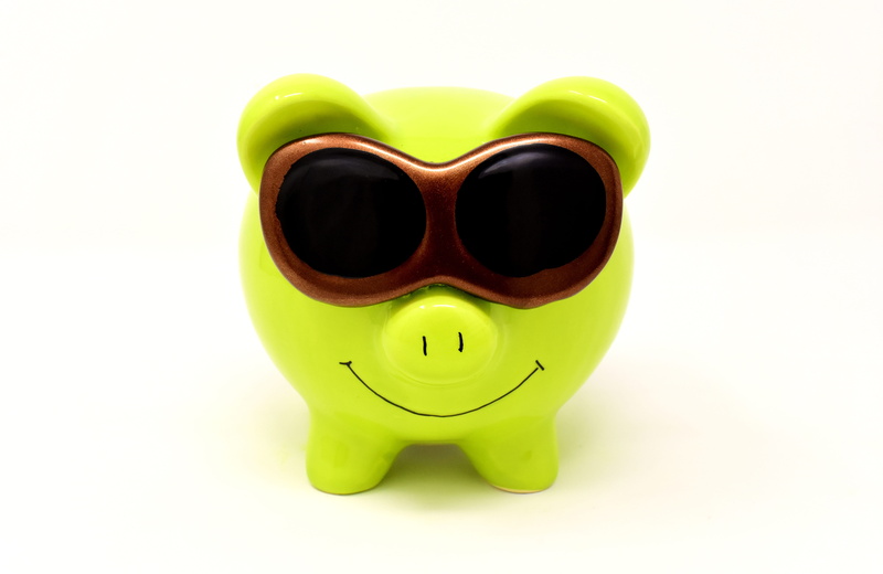 save money, business, green color, single object, piggy bank, coin bank, euro, celebration, cash injection, cool, land, piglet, savings, sunglasses, smiling