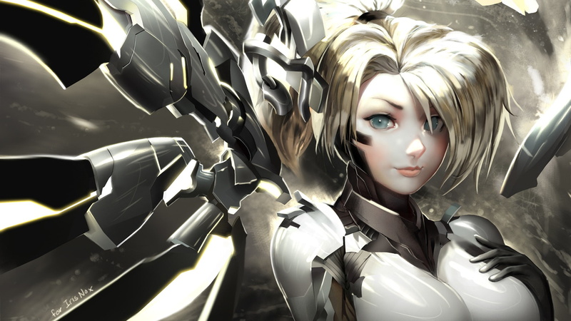 headshot, human representation, looking at camera, video games, Overwatch, young adult, lifestyles, female likeness, 1080P, Mercy (Overwatch), young women