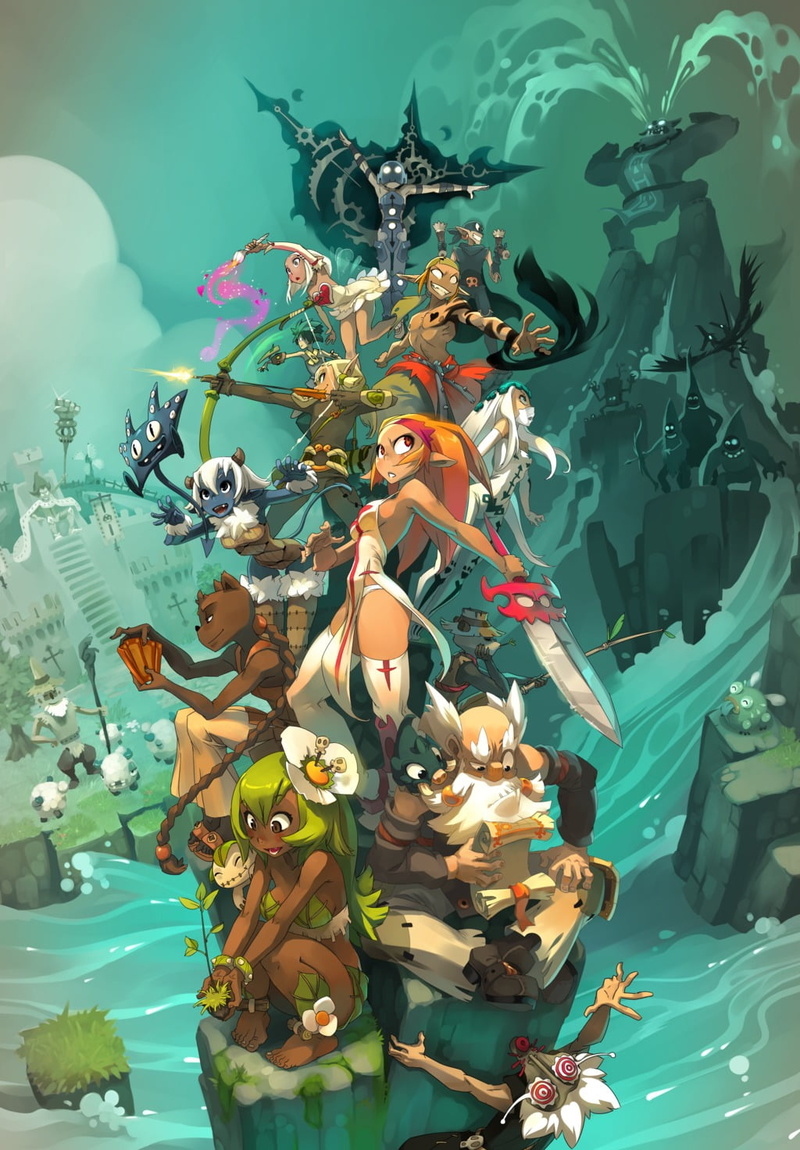 belief, architecture, nature, representation, plant, multi colored, no people, flower, wakfu, game, outdoors, leaf, religion, plant part, digital art, spirituality