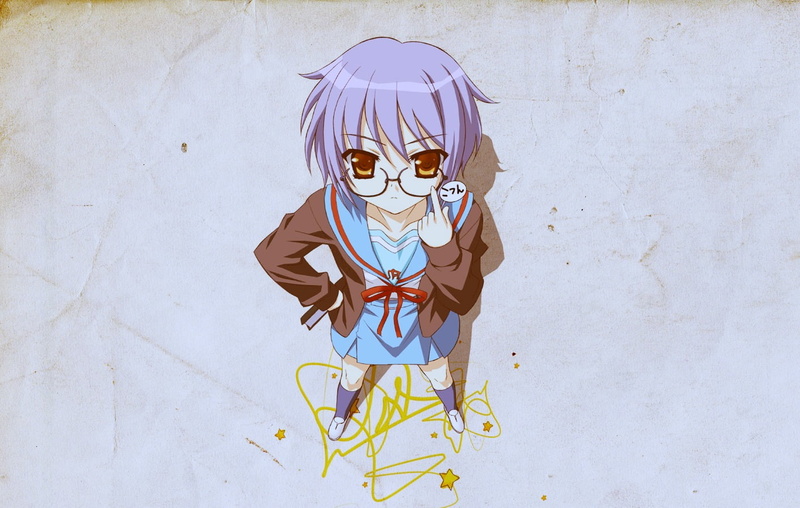 Nagato Yuki, real people, representation, craft, built structure, anime, lifestyles, one person, men, human body part, wall - building feature, 720P, creativity