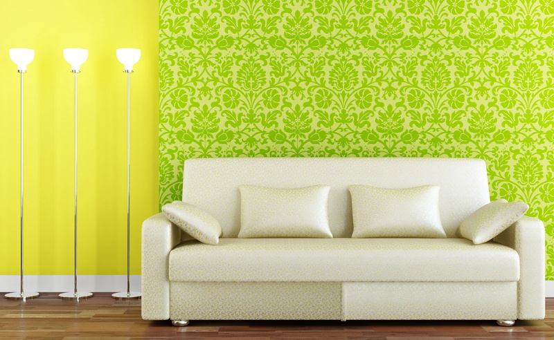 2K, green color, lighting equipment, pattern, pillows, cozy, white, Living, domestic room, Architecture, luxury, wall - building feature, modern