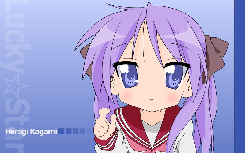 star, purple, eyes, blue background, human Face, representation, hiiragi, look, 720P, hiiragi kagami, one Person, art and craft, indoors, cute