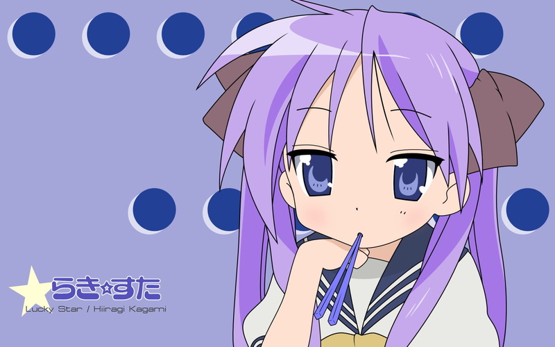 720P, outdoors, girl, pink color, cartoon, kagami, no people, blue, communication, human representation, balloon, star, hinagi, hiiragi kagami, stick