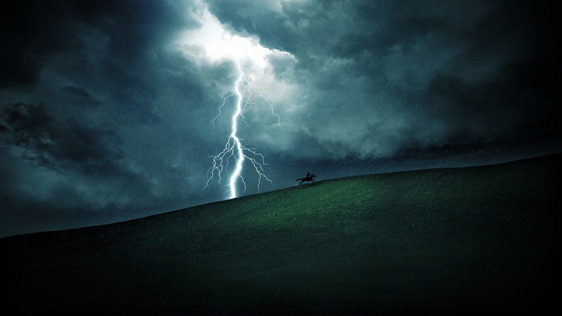 rain, 1080P, art, zelda, Landscapes, horses, legend, bliss, lightning, hd, digital, animals, x