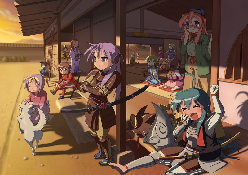 window, indoors, sculpture, art and craft, anime girls, craft, creativity, table, 1080P, human representation, Lucky Star, glass - material, arts culture and entertainment