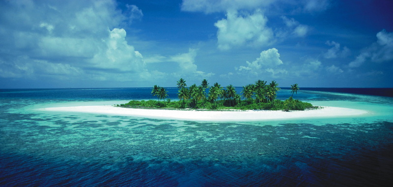 sea, tropical, clouds, 2K, island, landscape