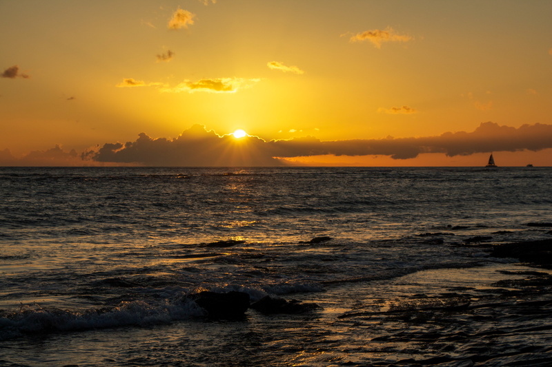 sand, orange color, 5K, body, hawaii beach, coastline, cloud - sky, beach sunset, sunrise beach, sun, idyllic, ocean, summer, sunlight, horizon over water