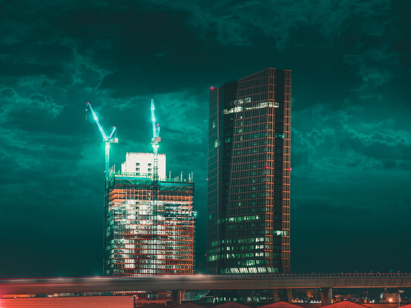 built structure, building exterior, zahahadid, 1080P, office, city, night, office building exterior, tall - high, low angle view, tower, financial district