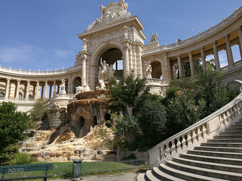 plant, sky, building exterior, railing, arch, architectural column, built structure, architecture, marseille, tourism, ancient, travel, ruined, city, staircase