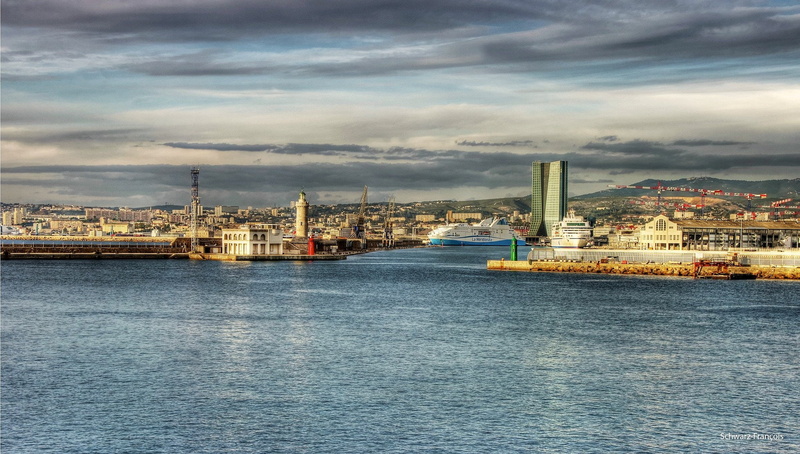 marseille, urban, monuments, sea, provence, port, panorama, vieux, cities, france, panoramic, harbor, architecture, 1080P