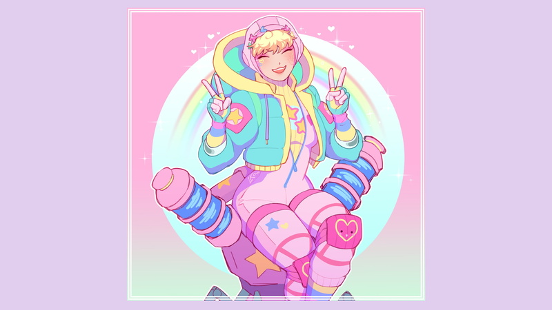 wattson(apex legends), smiling, 2K, blonde, anime, Apex Legends