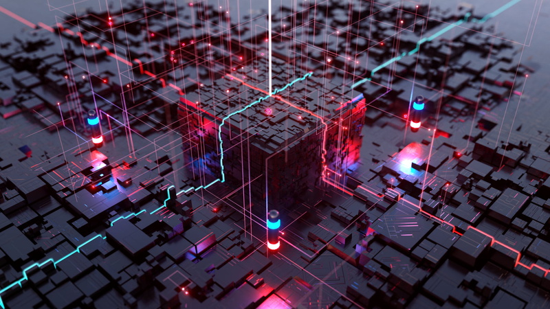 science fiction, 1080P, digital, microchip