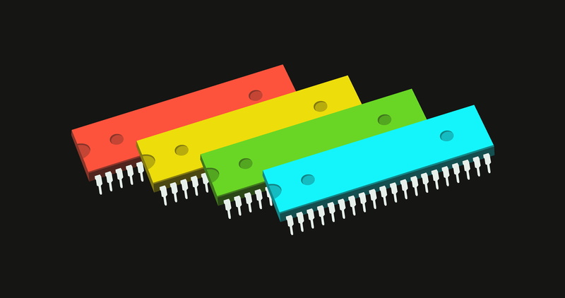 technology, Ahoy, simple background, 4K, microchip