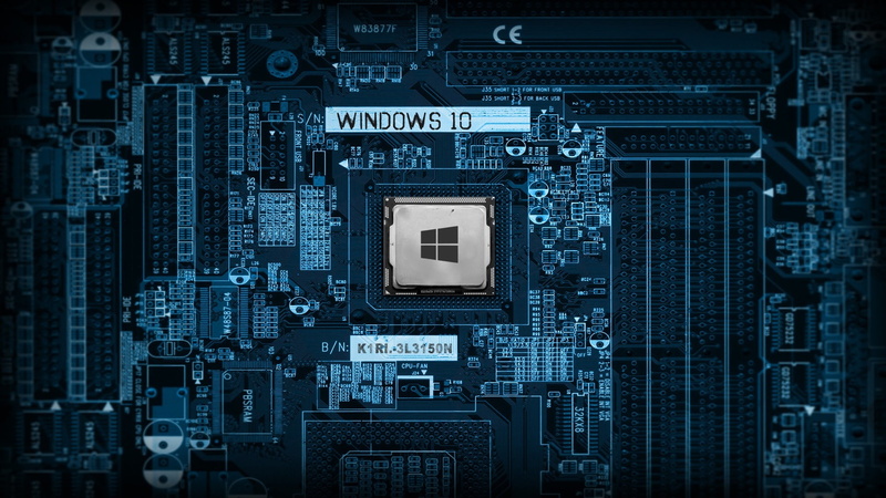processor, technology, desktop, blue, windows 10, 1080P, windows logo