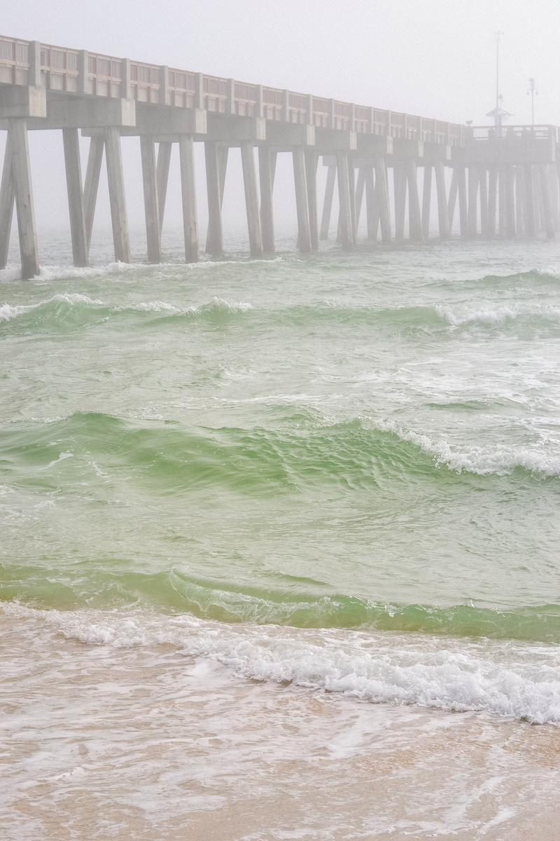 beauty in nature, florida, green, motion, sea, day, fog, water, light, waves, united states, scenics - nature, sunshine, summer, nature, tide, bridge, connection