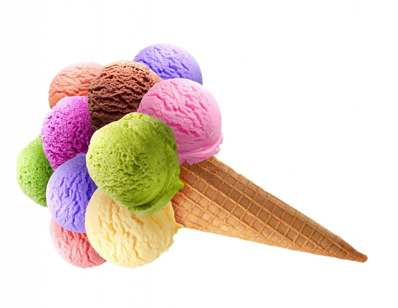 scoop, choice, colored balls, cut out, multi Colored, isolated, fruit, horn, cream, freshness, ice Cream Cone, ice Cream, white, indoors, cone, backgrounds