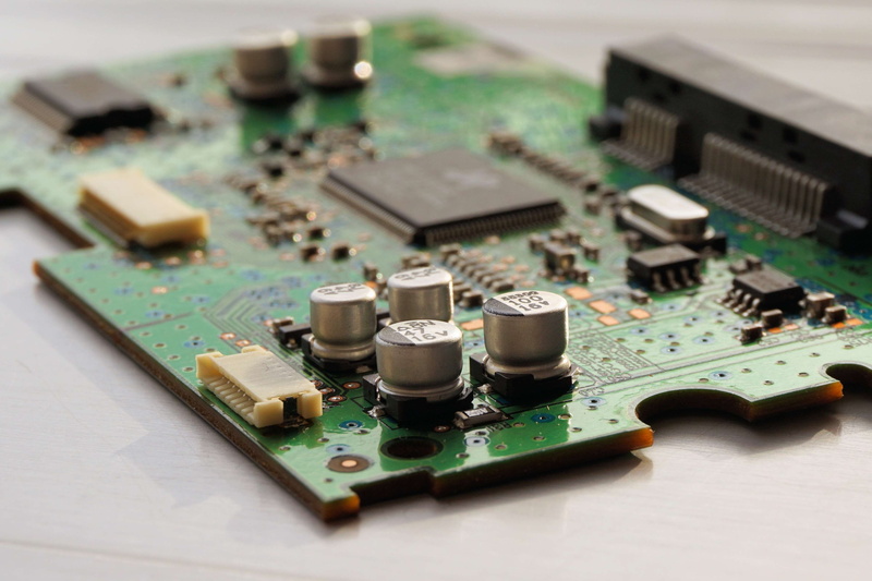 focus on foreground, electronics industry, high angle view, no people, digital, electrical equipment, information, selective focus, data, circuits, silicon