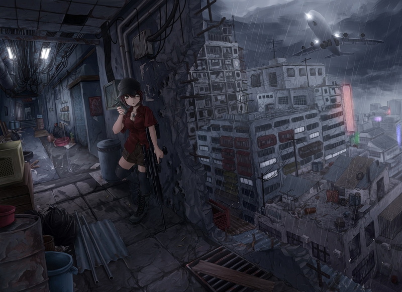 gun, hat, terabyte, 720P, duty, boots, weapon, rook777, aircraft, water, thighhighs, city, call