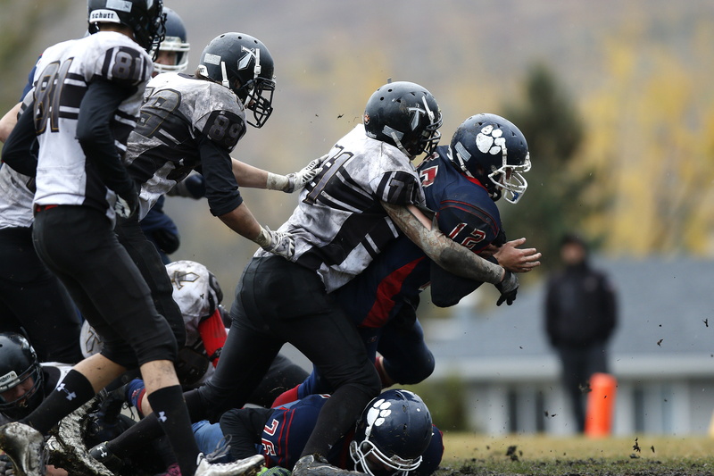 dirty, field, action, running back, motion, goal line, game, nature, uniform, outdoor, padding, men, helmet, competition, activity, adult, ball, protection
