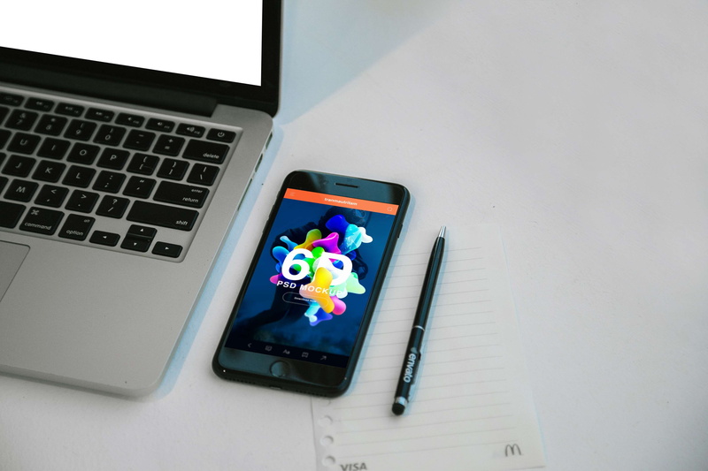 business, office, table, macbook, iphone, mobile phone, white, macbook pro, wireless technology, computer, furniture, computer equipment, laptop, computer keyboard