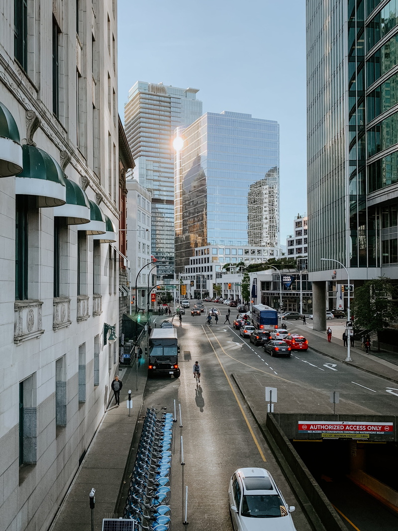 urban Skyline, canada, iphone xs max, transportation, urban, buildings, building, sidewalk, travel, finance, vehicles, hong Kong, bc, cityscape, pavement