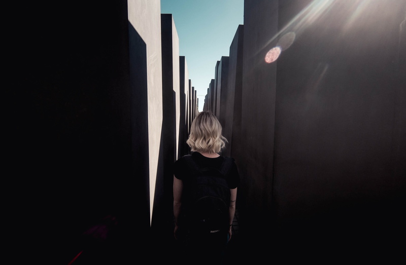women, symbol, europe, landmark, museum, memorial, berlin, memory, building, holocaust, holiday, sitting, one person, copy space, jewish, travel, dark