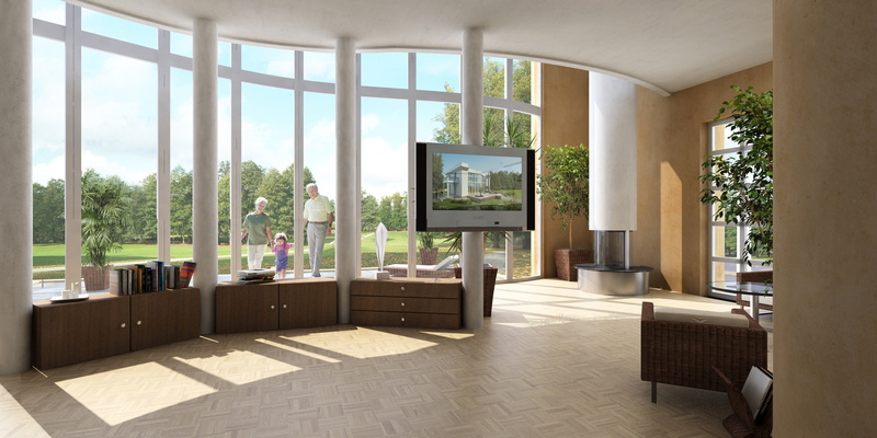 television, nature, black, built structure, home interior, cgi, visualization, domestic room, chair, flooring, interior, screen, villa, wealth, home showcase interior