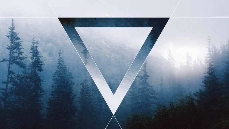 shape, trees, outdoors, tree, white color, 1080P, sky, no people, fog, sign, gray, forest, transportation, day, nature, triangle shape, beauty in nature