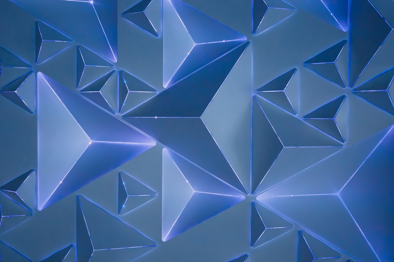 Blue, Pattern, 5K, Neon, Geometric, Triangles, 5K