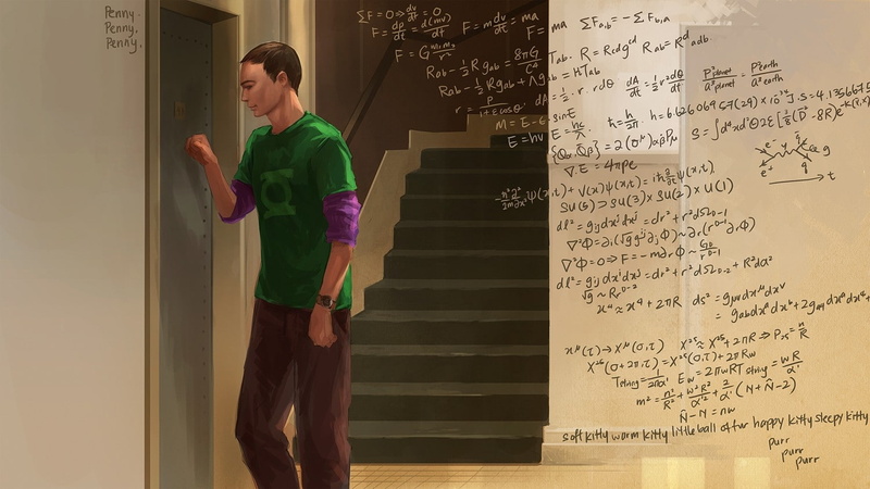 art, sheldon, bang, Fan Art, mathemati, entertainment, sandara, drawings, fan, The Big Bang Theory (TV), hd, equations, series, artwork, big, cooper, tv