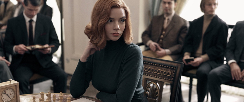 Retro style, Anya Taylor-Joy, The Queens Gambit, chess, Netflix, TV, women, 2K