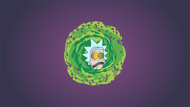 tv series, purple background, galaxy, cartoon, humor, 5K, colorful, Rick and Morty