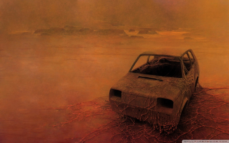 damaged, old, no people, apocalyptic, motor vehicle, desolation, sky, mode of transportation, abandoned, nautical vessel, ruined, deterioration, 1080P