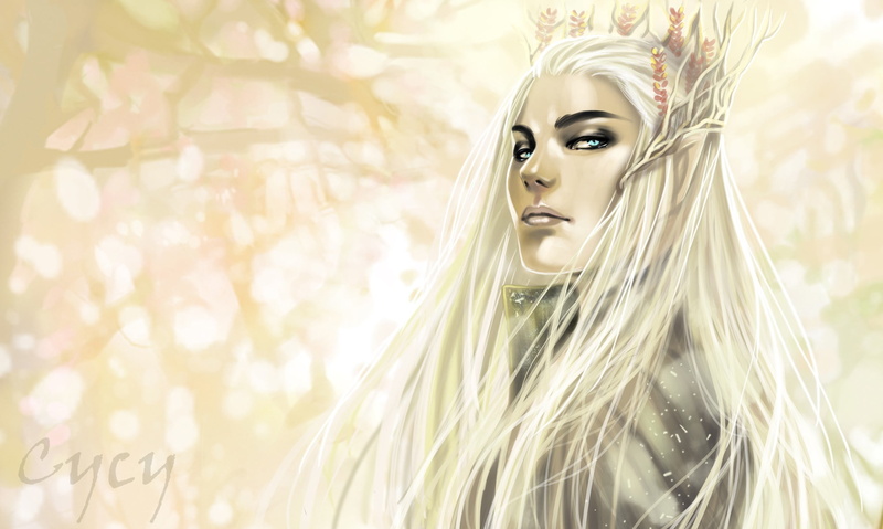 trees, illustration, The Hobbit, women, nature, elf, young women, human face, outdoors, background, blond hair, hairstyle, 1080P, Thranduil, beautiful woman