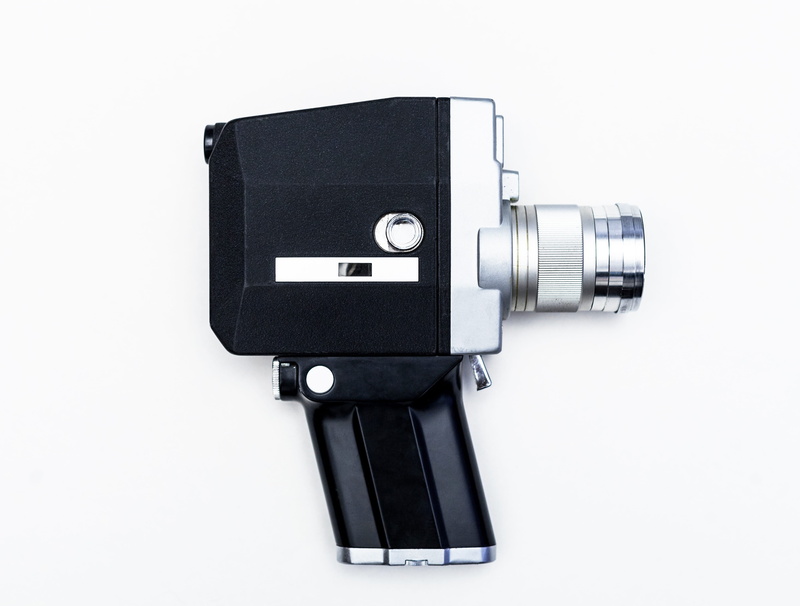 camera, old school, analogue, cut out, black background, electrical equipment, video, 8mm, old fashion, old, classic, photographer, film industry, equipment