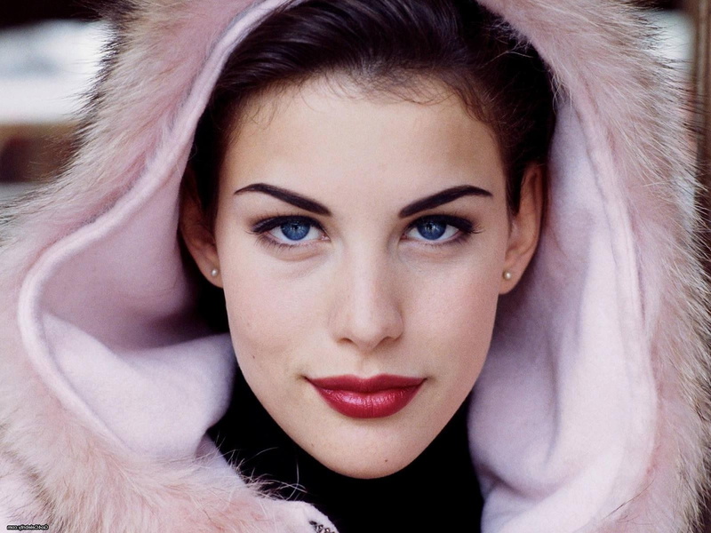 fur, portrait, face, young women, warm clothing, hood - clothing, Liv Tyler, fashion, lipstick, adult, front view, beautiful woman, brunette, beauty, hair