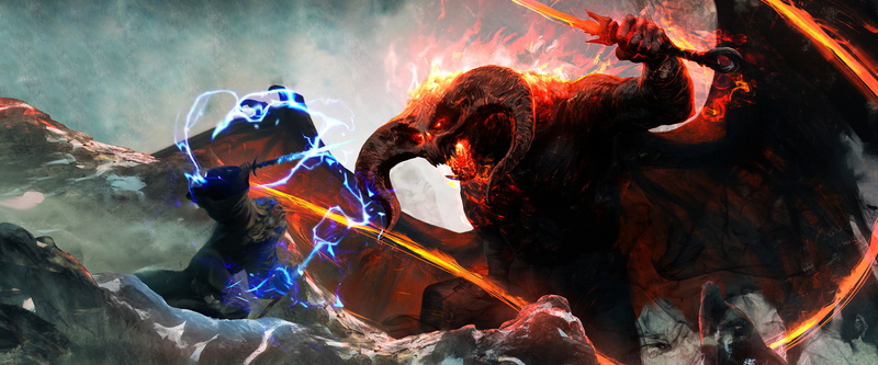 Balrog, 4K, Gandalf, The Lord of the Rings