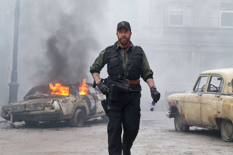 man, The Expendables 2, Writer, standing, three quarter length, norris, Booker, actor, Producer, transportation, holding, smoke - physical structure, car