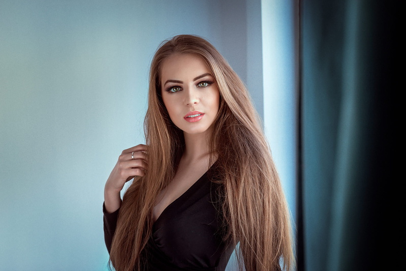 fashion, adult, indoors, Dory, Anatol Struna, beauty, 1080P, hairstyle, one person, human hair, eyeshadow, dress, face, luxury, brunette, long hair, beautiful woman
