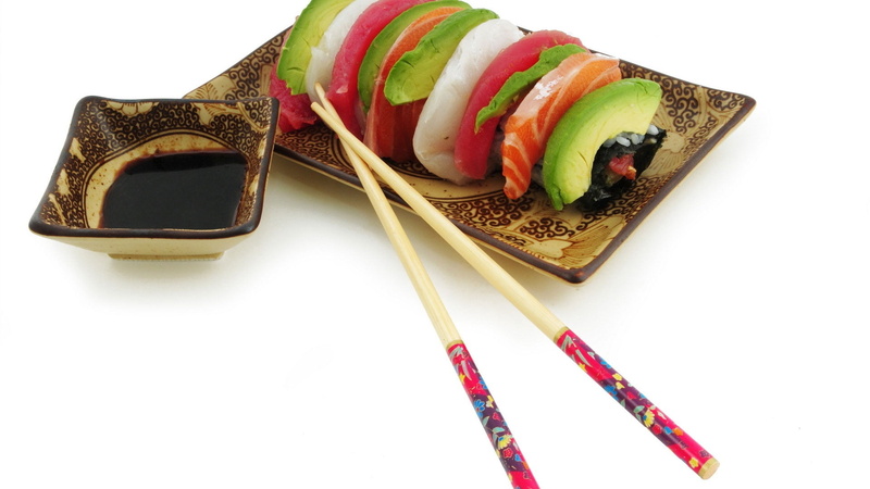 freshness, fish, snack, salmon, sesame, close-up, avocado, cucumber, dieting, wellbeing, east Asian Culture, food, vegetable, 1080P, white, temptation
