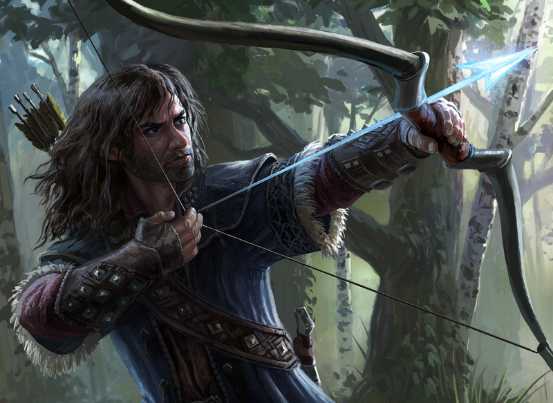 mid adult, nature, male, plant, art, standing, front view, 2K, real people, archer, adult, hairstyle, portrait, magic, kili, bow, casual clothing