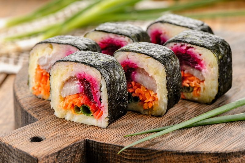 rolls, nori, figure, sushi, 2K