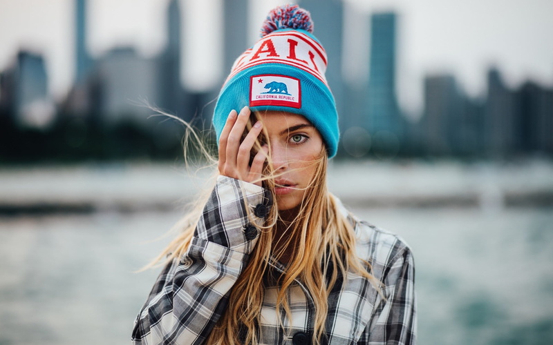 outdoors, Polish women, enjoyment, lifestyles, s, urban Scene, blue eyes, blonde, copy Space, teenager, hair, plaid, portrait, smiling, city, shirt, people