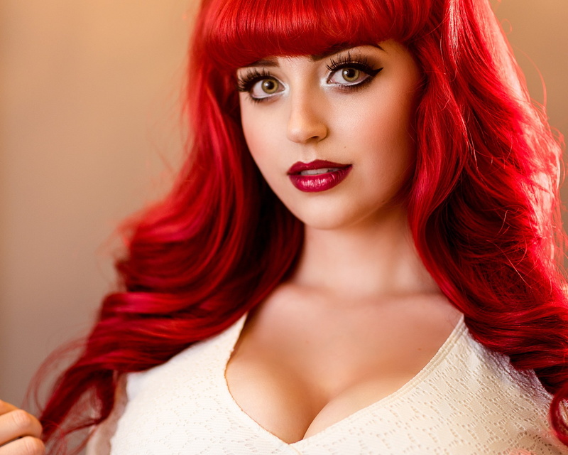 face, dyed, 1080P, hair, dyed hair, women, redhead, portrait