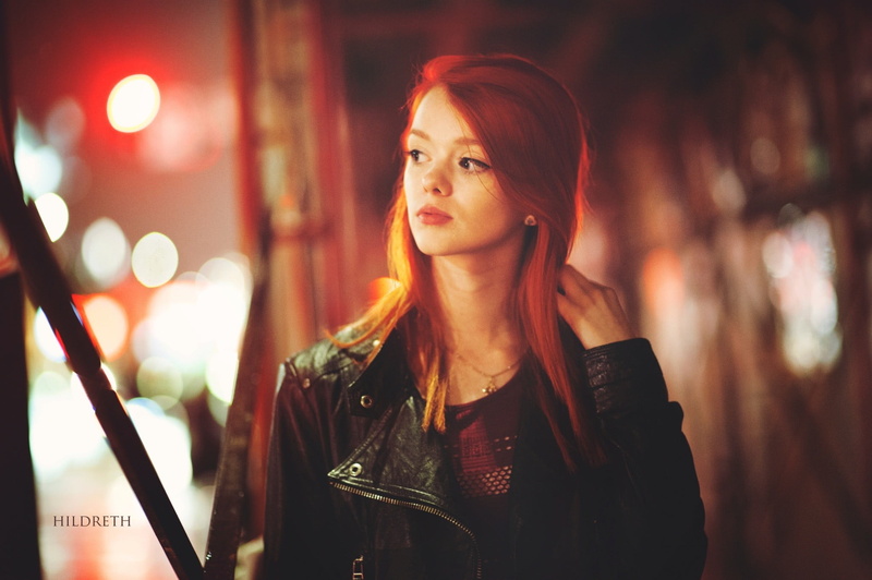 headshot, rock music, women, Lass Suicide, music, hairstyle, beautiful woman, beauty, illuminated, adult, night, model, leisure activity, dyed red hair