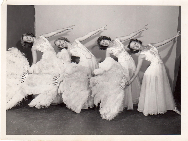 bride, studio shot, toy, human representation, celebration, feathers, old-fashioned, ballet, white, black And White, group of people, full length, fan